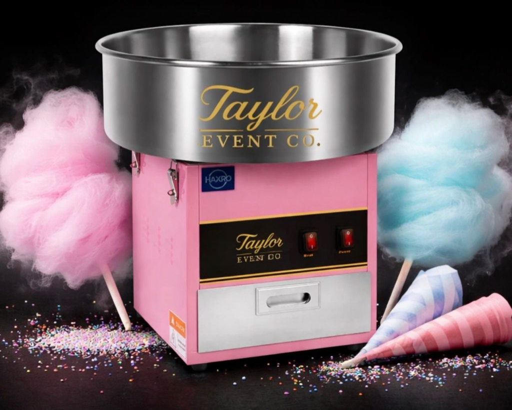 Taylor Event Co. - freshly made candy floss served at event entertainment stand