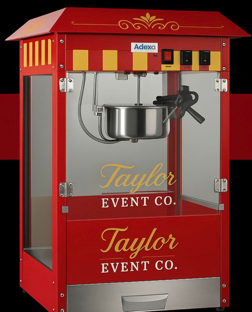 Taylor Event Co. - freshly made popcorn served at event entertainment stand