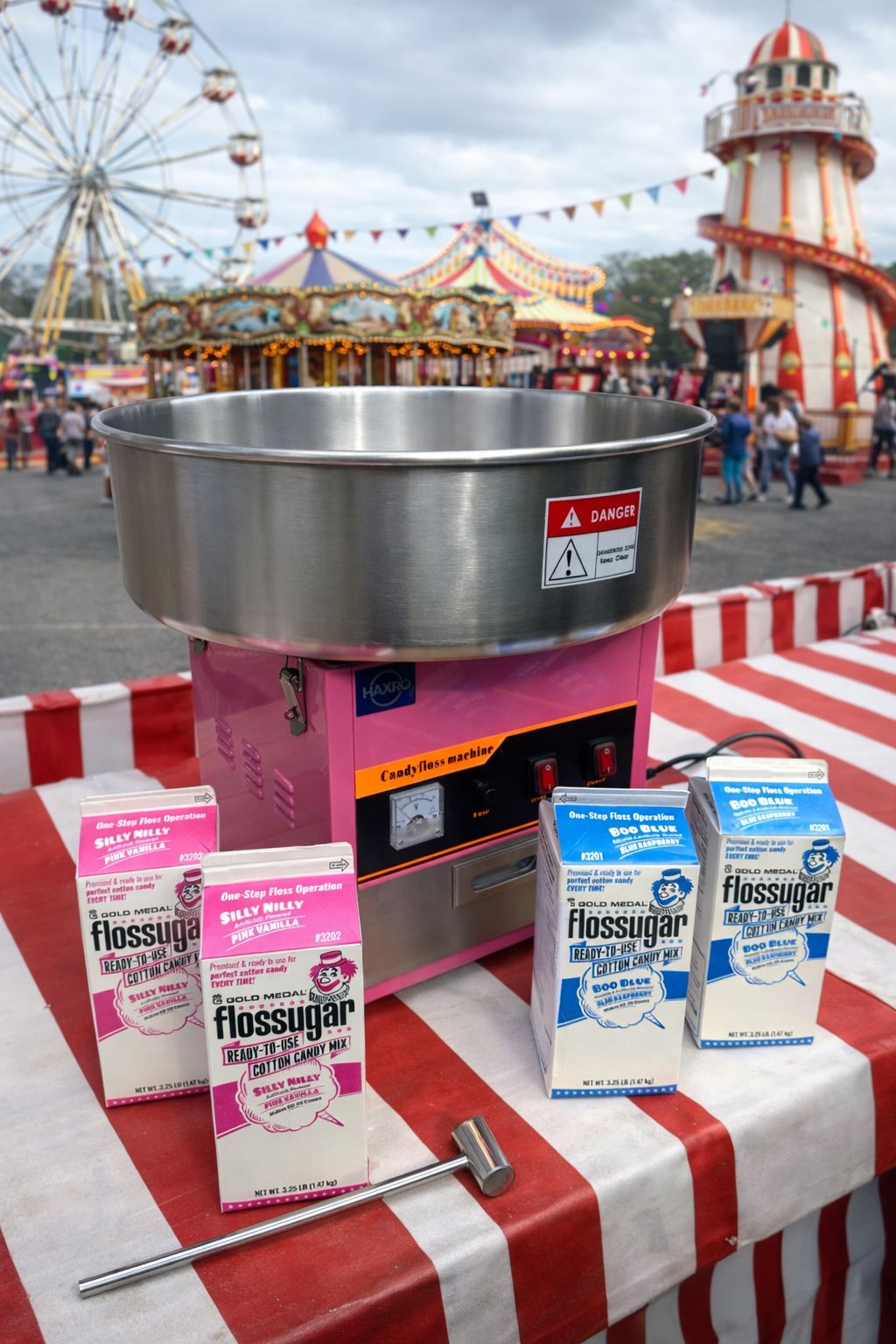 Taylor Event Co. - freshly made candy floss served at event entertainment stand